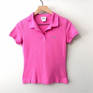 Lacoste Women's Pique Polo Shirt Bubble Gum Pink
